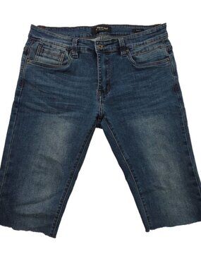 Kenneth Cole Cutoff Shorts Mens 32 Medium Wash Slim Fit 14" Inseam